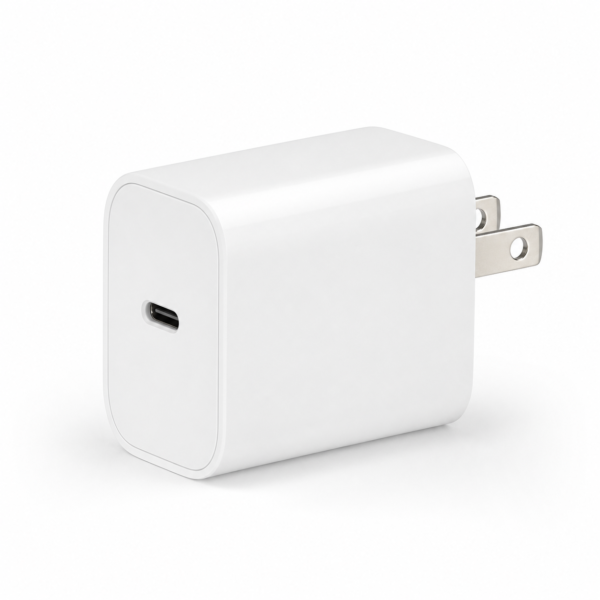 Compact white 40 watt USB-C wall power adapter